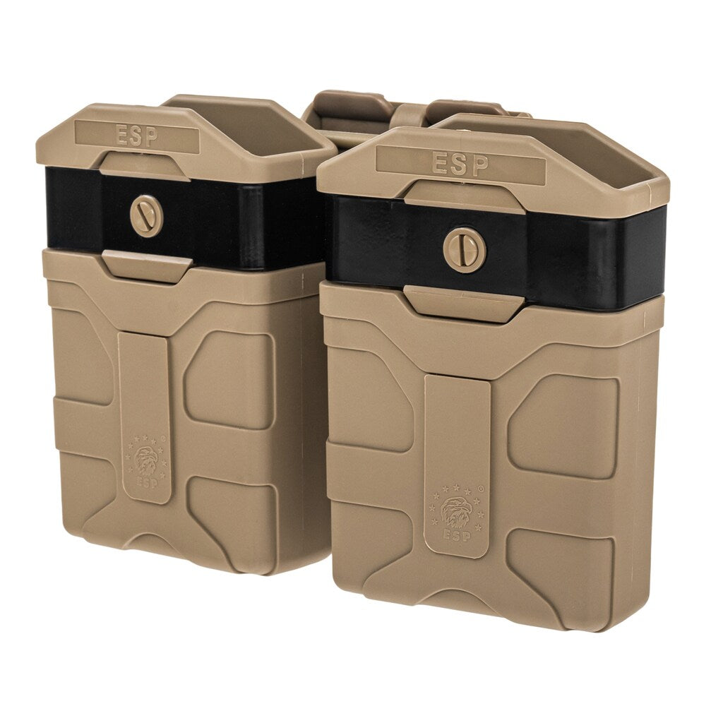 Podwójna ładownica obrotowa ESP z montażem UBC-04-2 na magazynki do AR-15 - Khaki