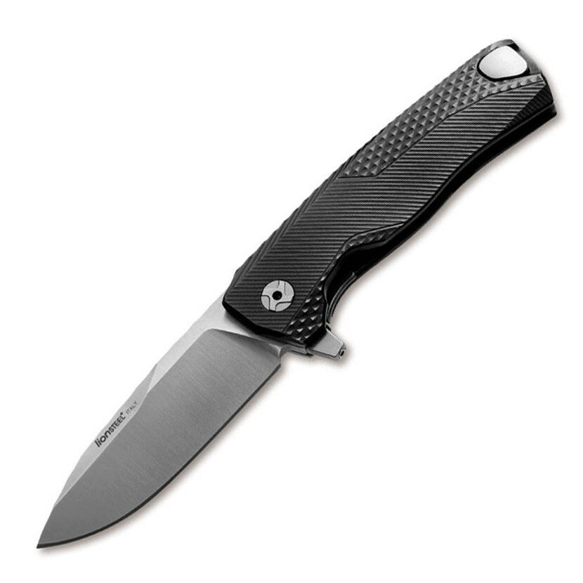 Nóż składany LionSteel ROK Aluminium Black