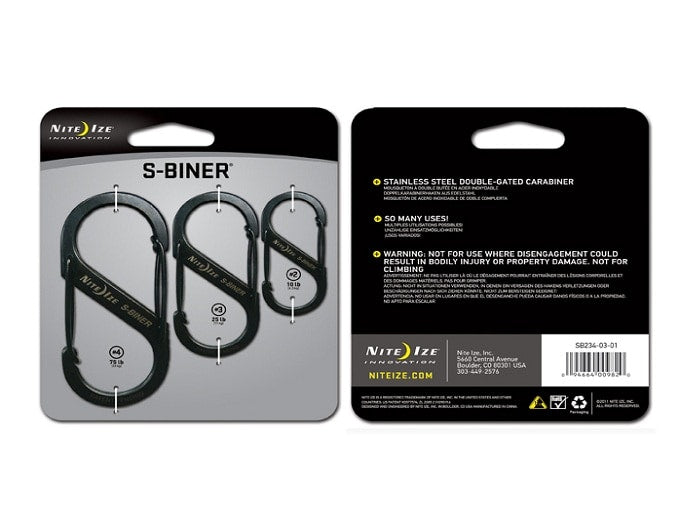 Karabińczyk Nite Ize S-Biner Black - 3 szt.