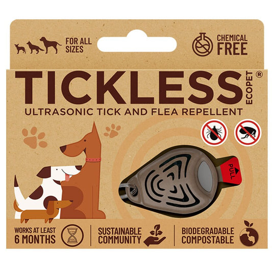 Ultradźwiękowa ochrona przed kleszczami TickLess Pet - dla zwierząt - Eco - Brown