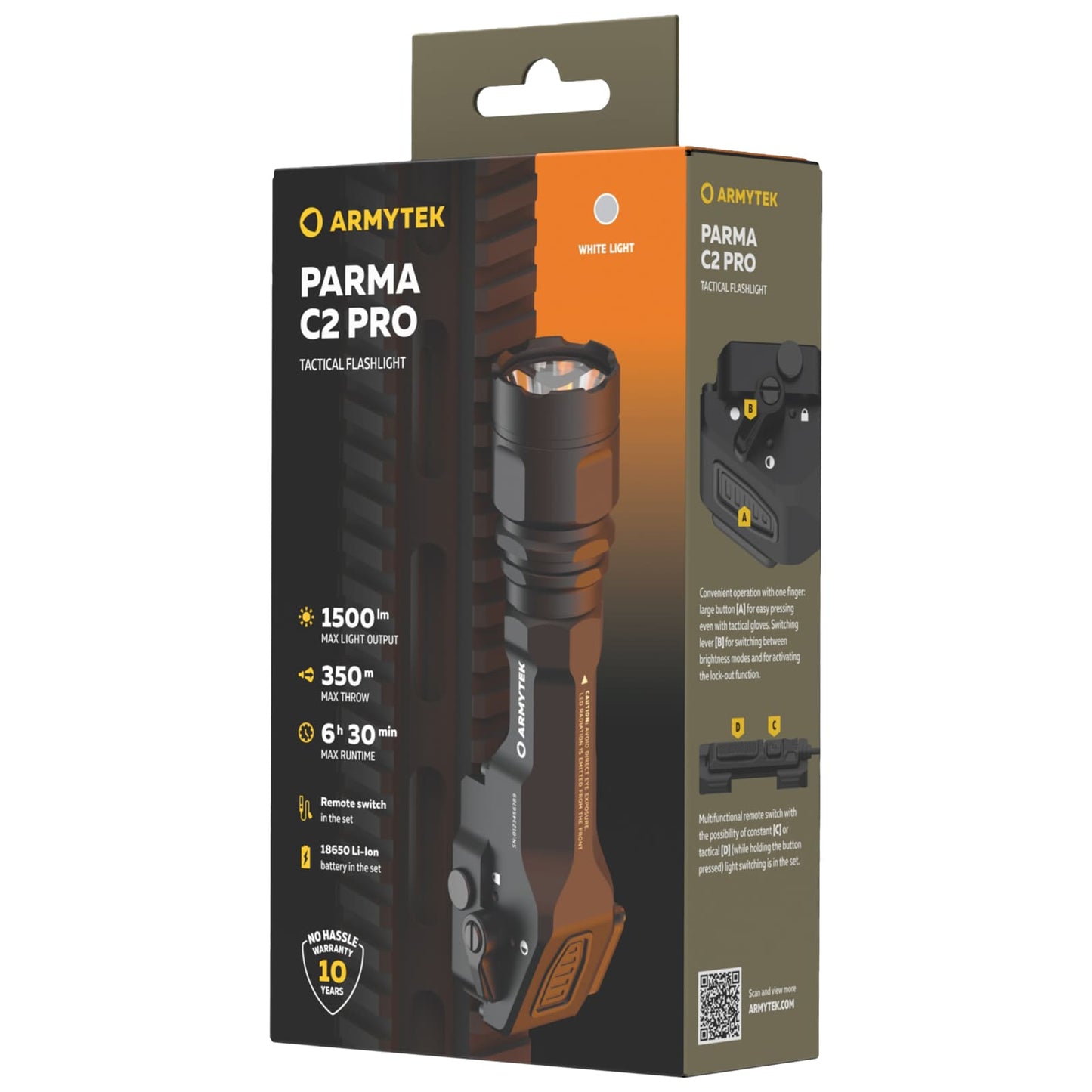 Latarka na broń Armytek Parma C2 Pro Black - 1500 lumenów