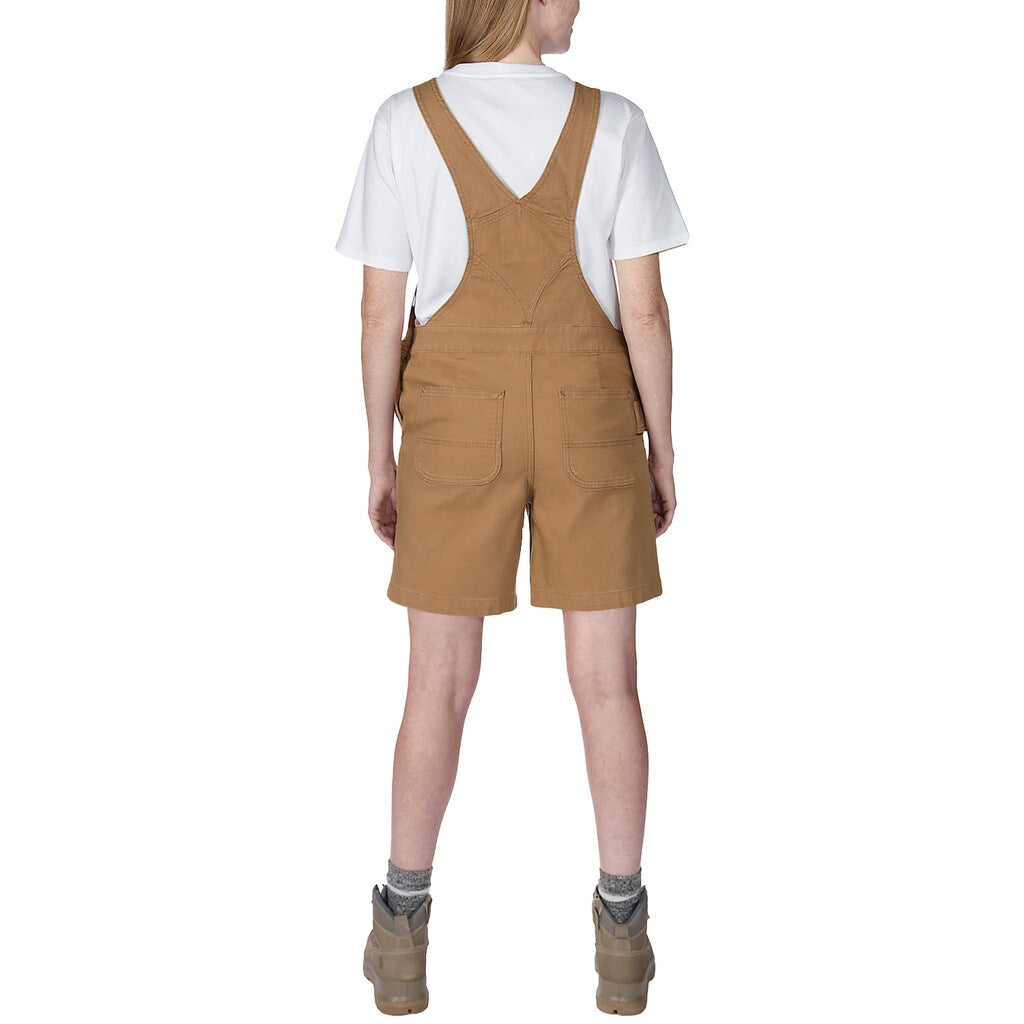 Spodnie damskie krótkie Carhartt Rugged Flex Canvas Shortall - Brown