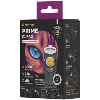 Latarka Armytek Prime C1 Pro Magnet USB White - 1000 lumenów