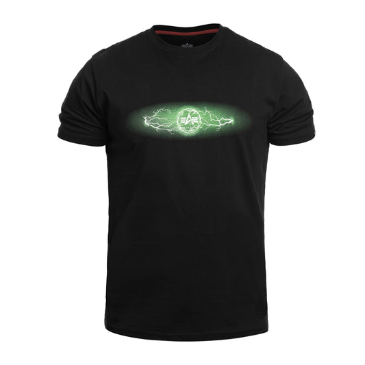 Koszulka T-Shirt Alpha Industries Lightning - Black/Poison Green