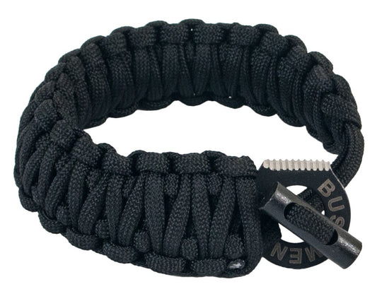 Bransoletka Bushmen Paracord z krzesiwem 6 m - Black
