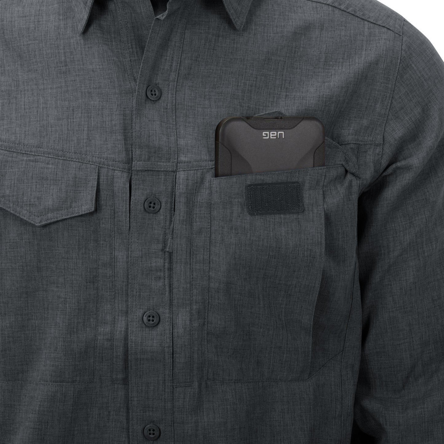 Koszula Helikon Defender Mk2 Gentleman - Black/Grey Melange