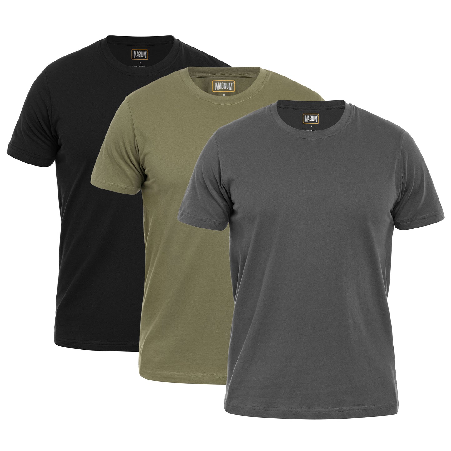 Koszulka T-shirt Magnum Basic 3 szt. - Olive/Forged Iron/Black