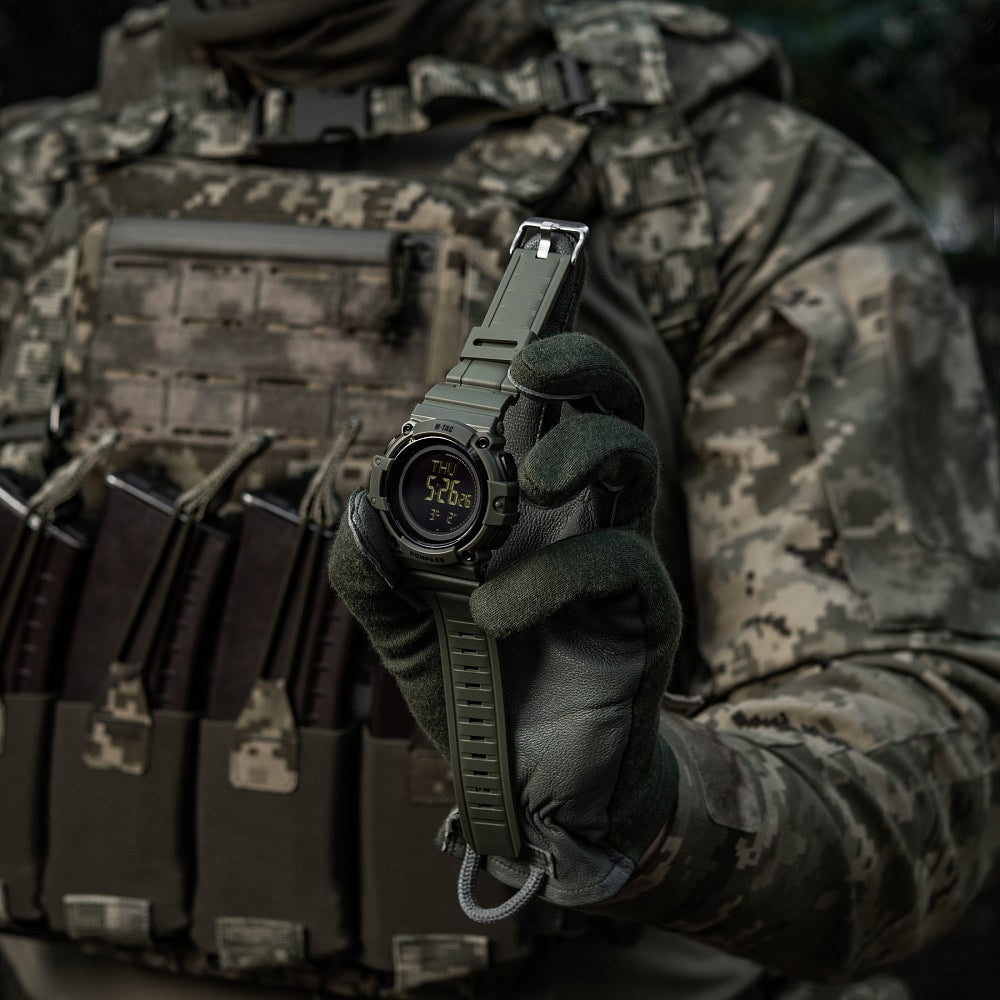 Zegarek taktyczny M-Tac z kompasem 2233 - Ranger Green