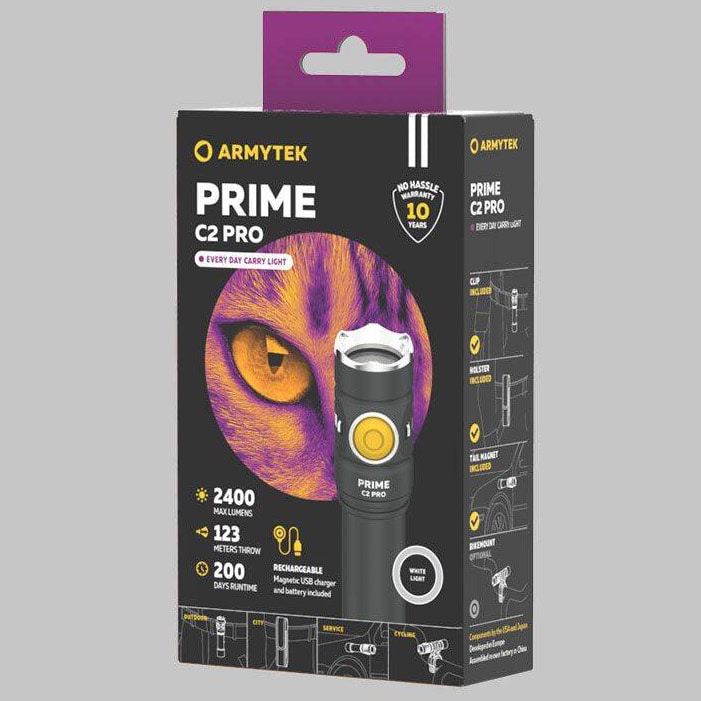 Latarka Armytek Prime C2 Pro Magnet USB White - 2400 lumenów