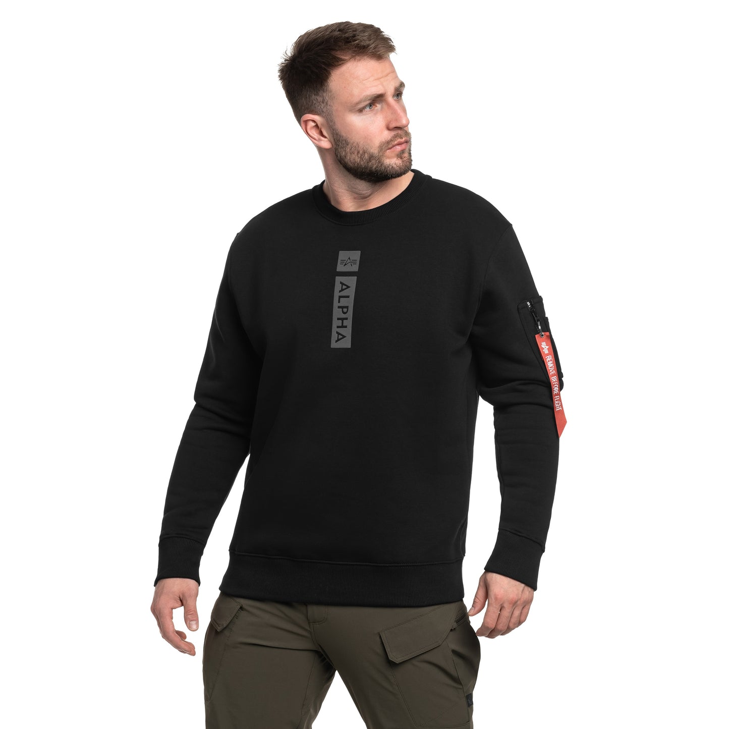 Bluza Alpha Industries Reflective Print Sweater - Black