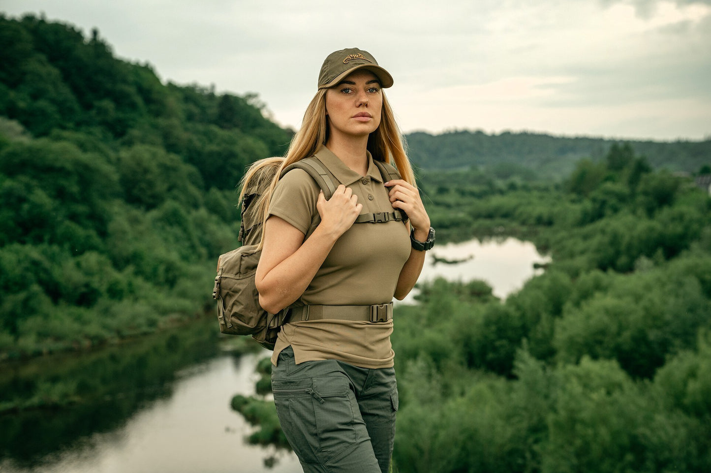 Koszulka termoaktywna Polo Helikon Women's UTL TopCool Lite - Khaki