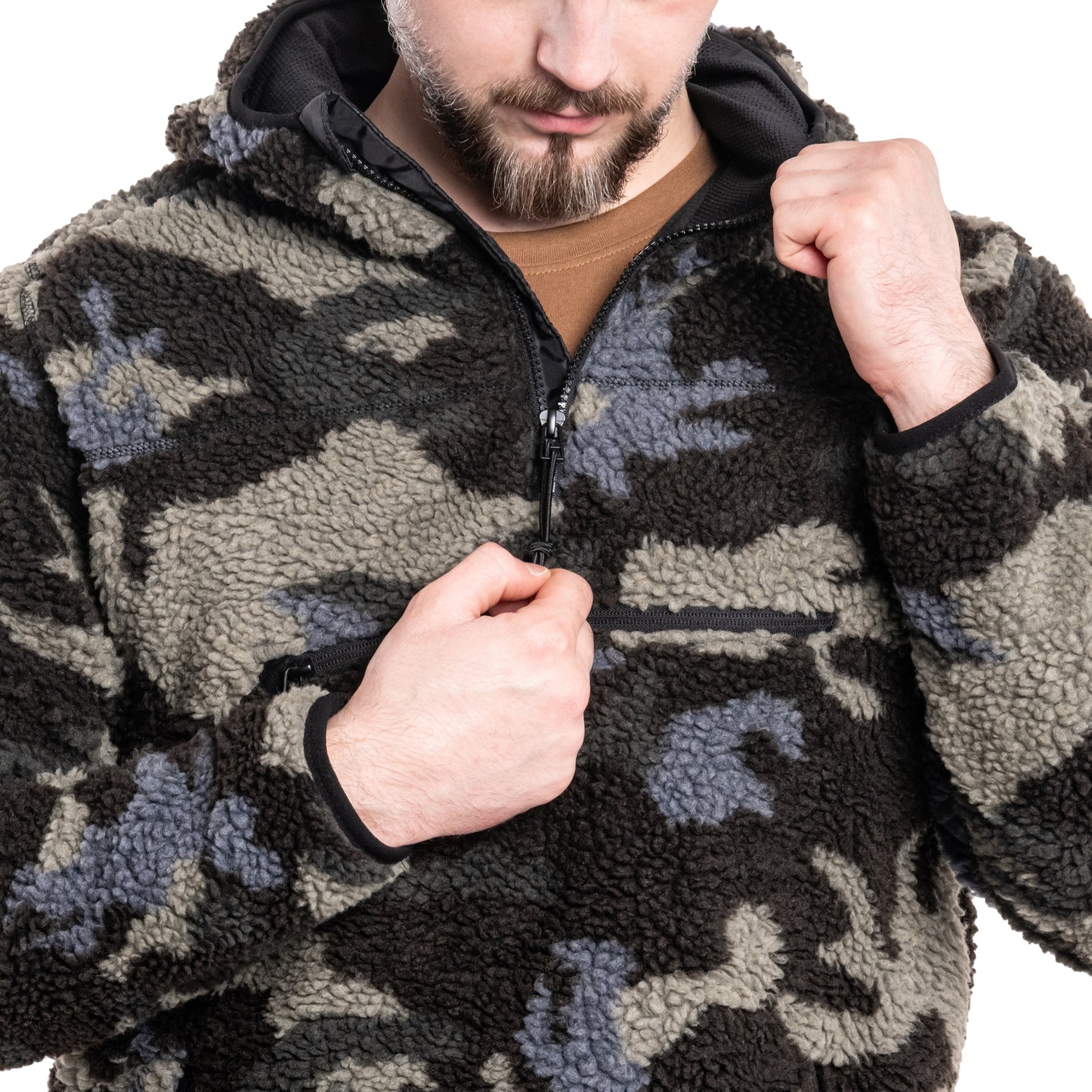 Polar Brandit Teddyfleece Worker Pullover - Dark Camo