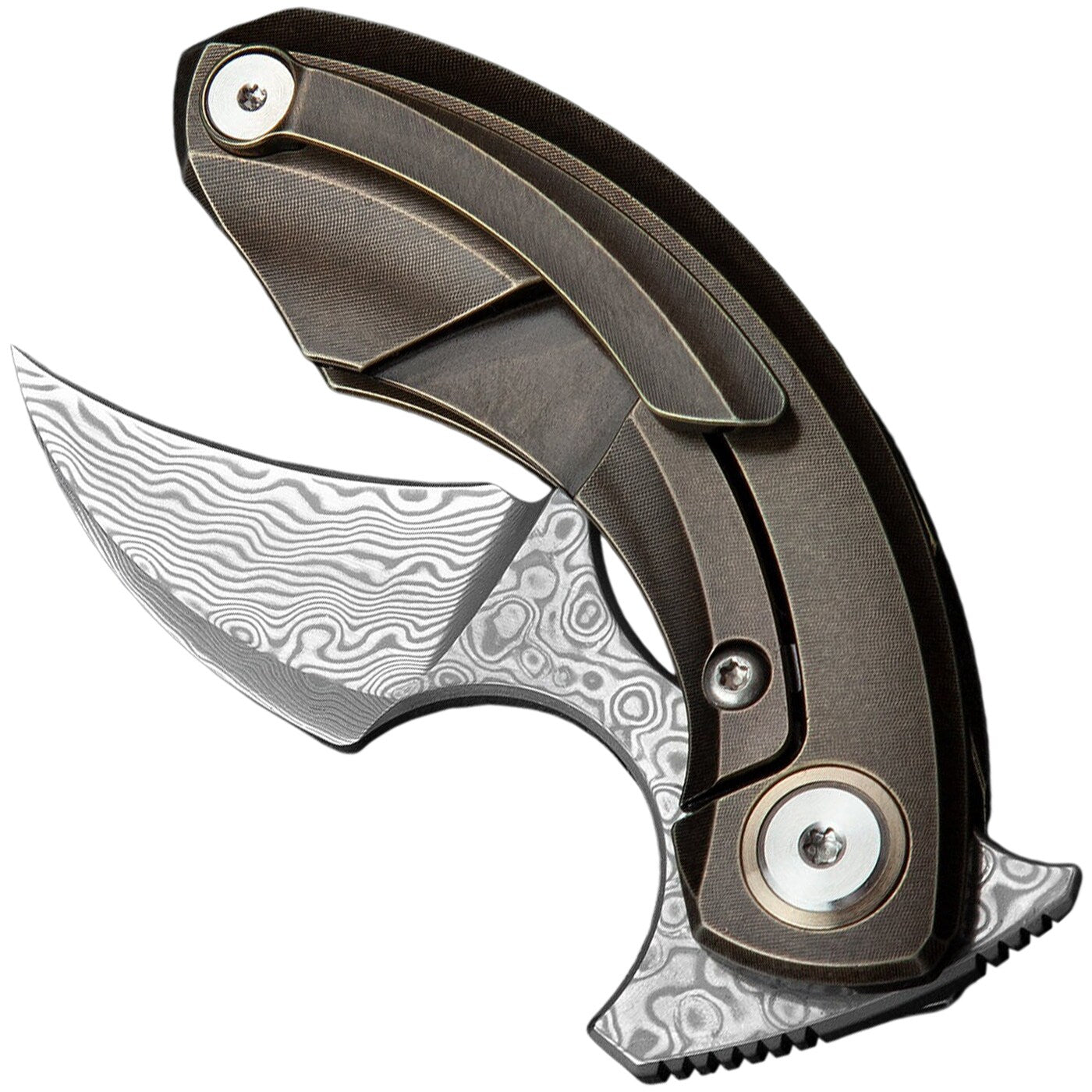 Nóż składany Bestech Knives Strelit - Damascus/Bronze Titanium