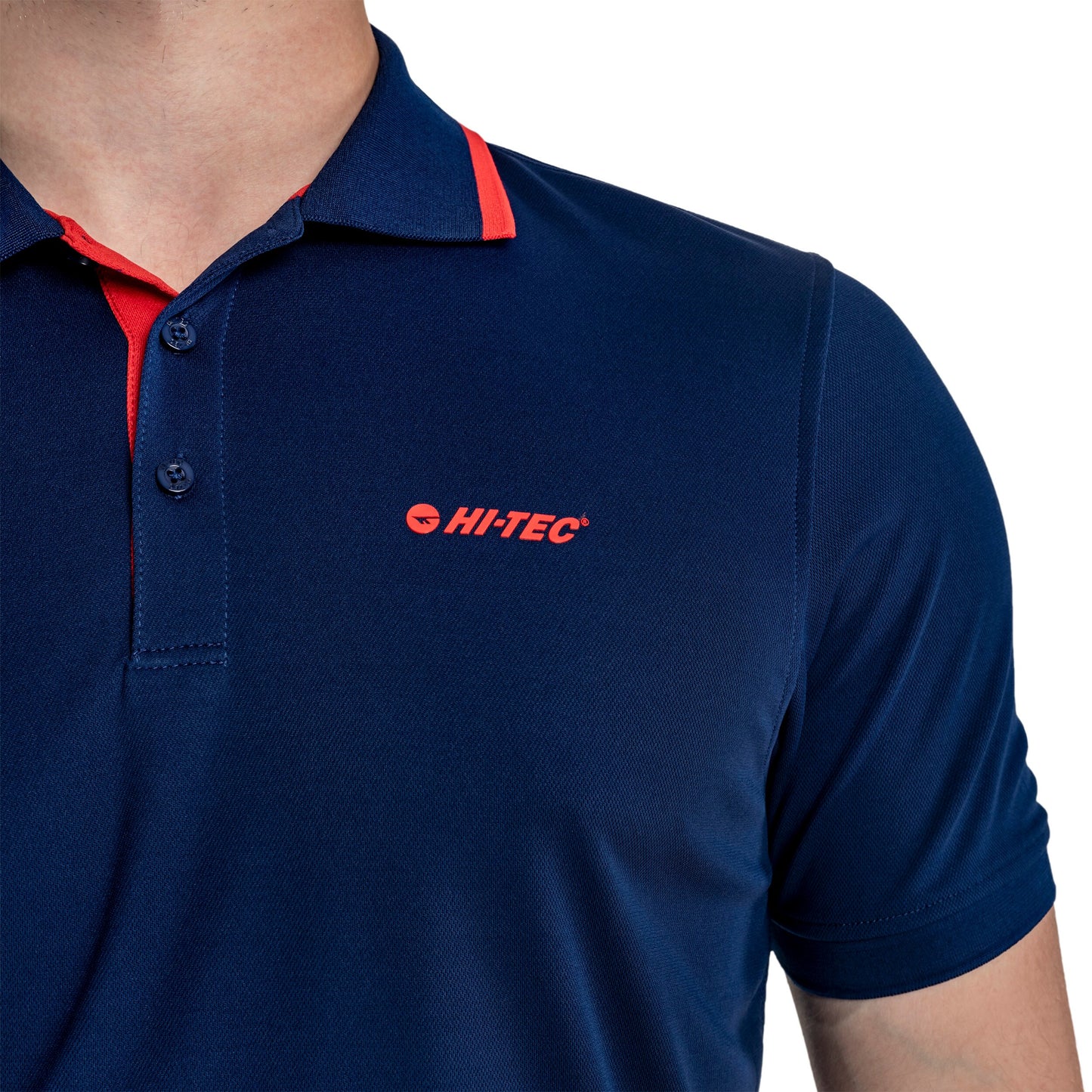 Koszulka polo Hi-Tec Site - Blue Print/High Risk Red