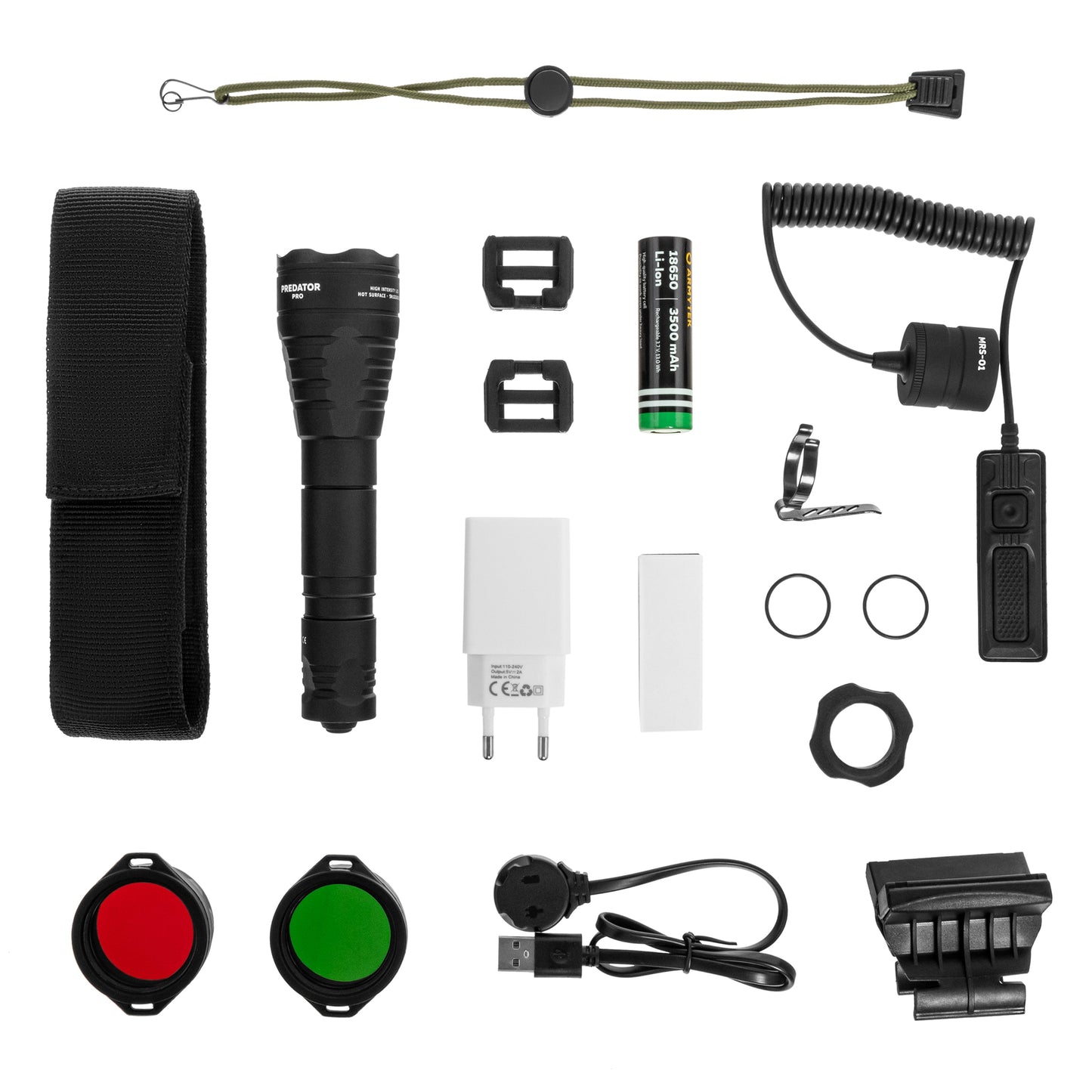 Latarka taktyczna Armytek Predator PRO Magnet Extended Set Warm - 1400 lumenów