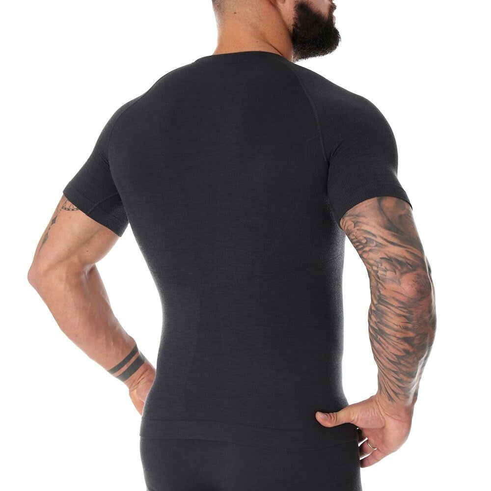 Koszulka termoaktywna Brubeck Merino Active Wool - Czarna