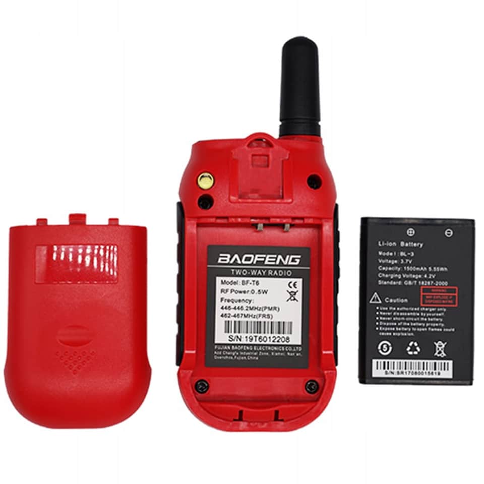 Radiotelefon Baofeng BF-T6 PMR Panda 2 szt. - Red