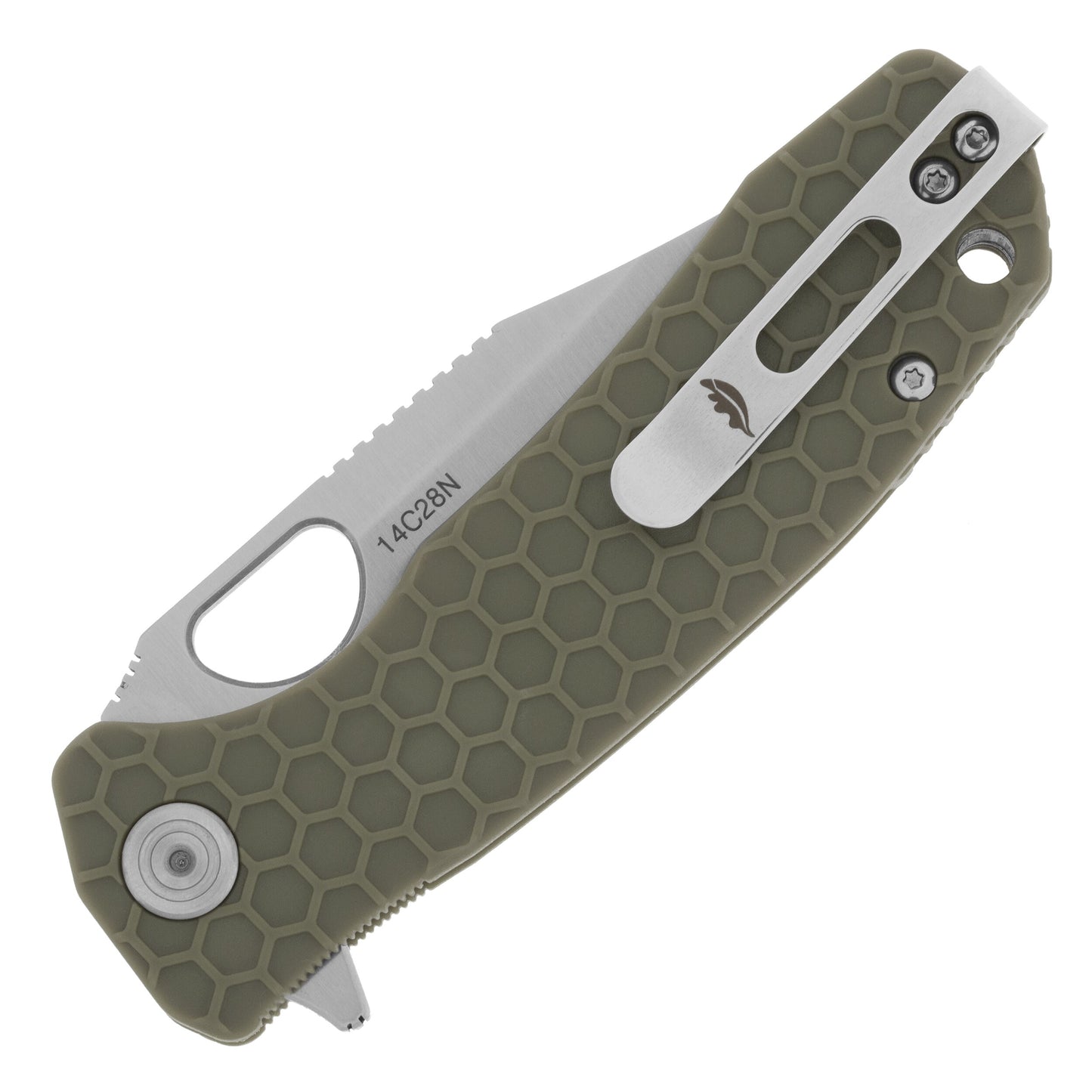 Nóż składany Honey Badger Clip-Point Medium 14C28N - Green