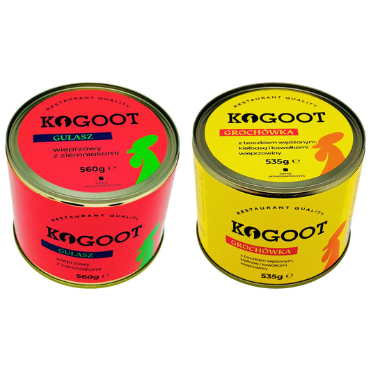 Żywność konserwowana Kogoot - Grochówka 535 g, Gulasz 560 g