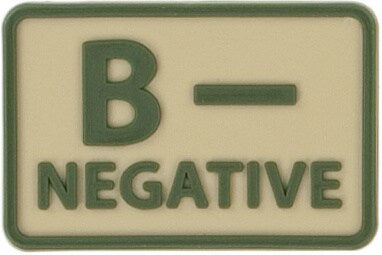 Emblemat grupa krwi B Rh- Khaki - 2 szt.