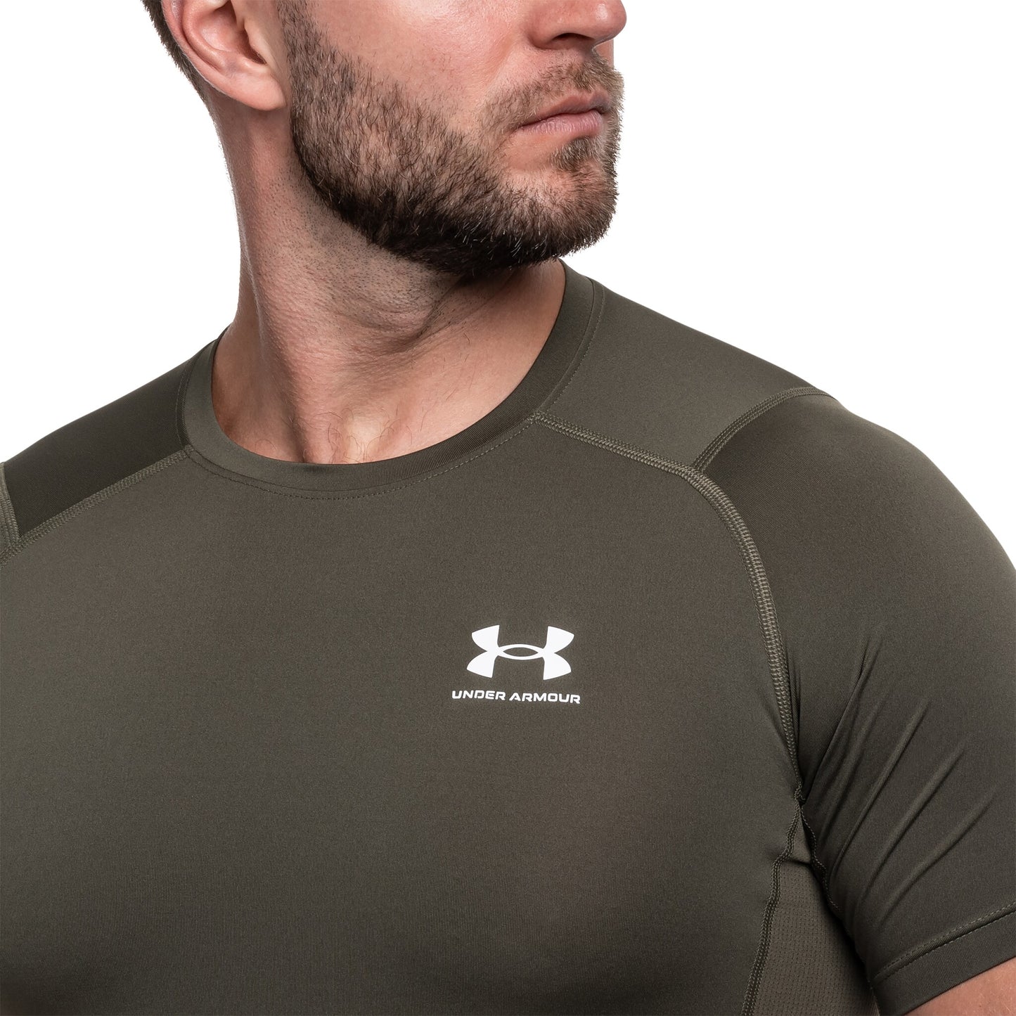 Koszulka Termoaktywna Under Armour Compressed HeatGear - Marine OD Green/White