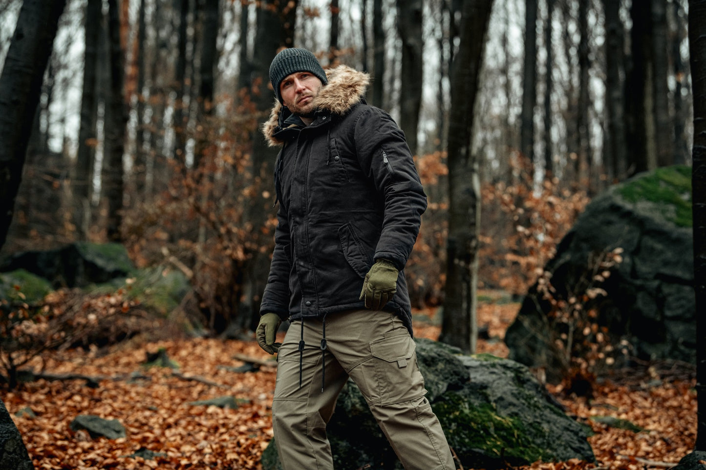 Kurtka Military Wear Fish Tail Parka - Black