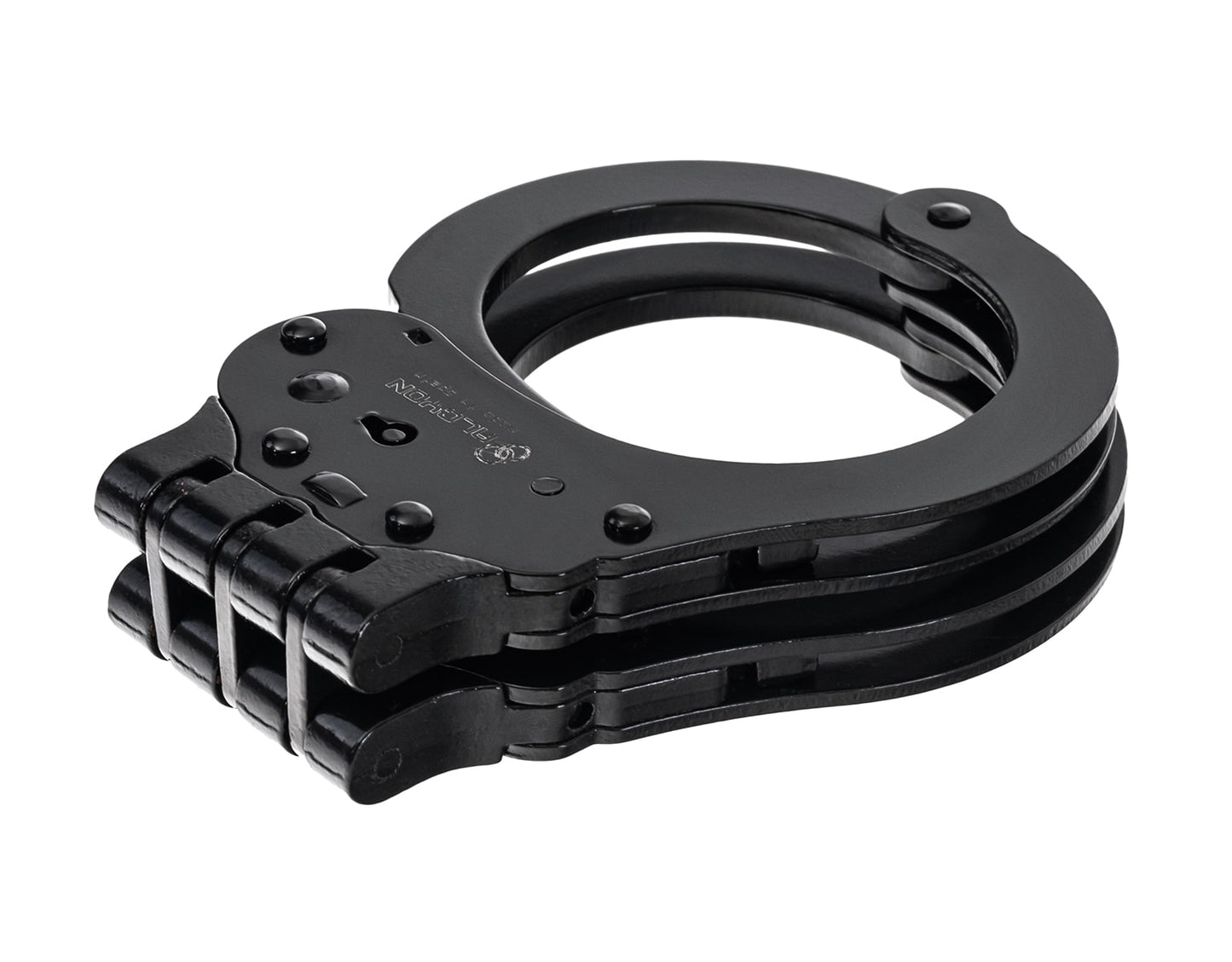Kajdanki zawiasowe Alcyon Hinge steel Double lock czarne