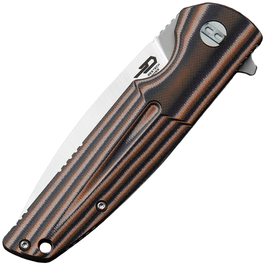 Nóż składany Bestech Knives Fin Satin - Black/Orange/Beige