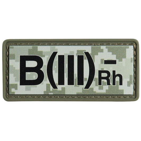 Naszywka M-Tac z grupą krwi B (III) Rh- PVC - MM14