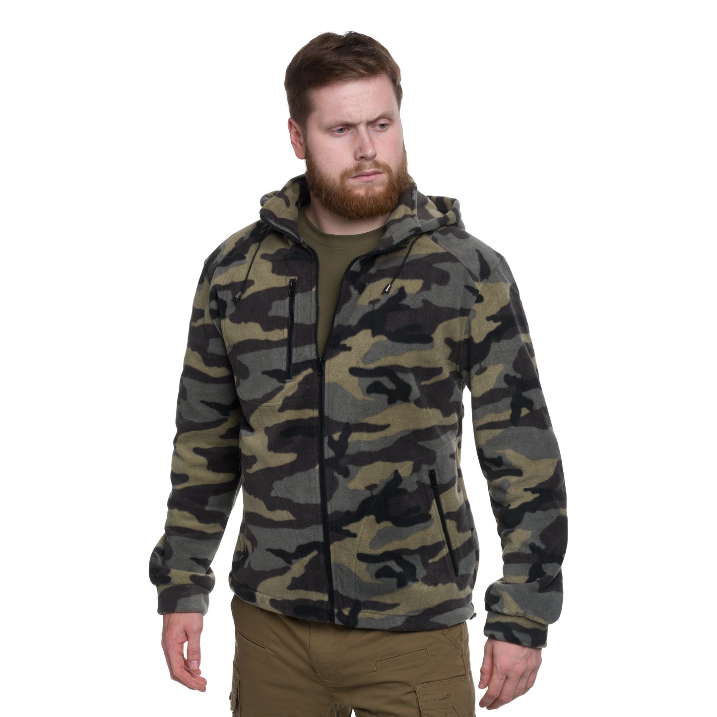 Polar wojskowy z kapturem - Camouflage
