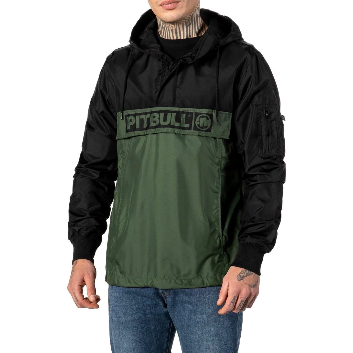 Kurtka Pitbull Two Color Kangaroo - Black/Olive