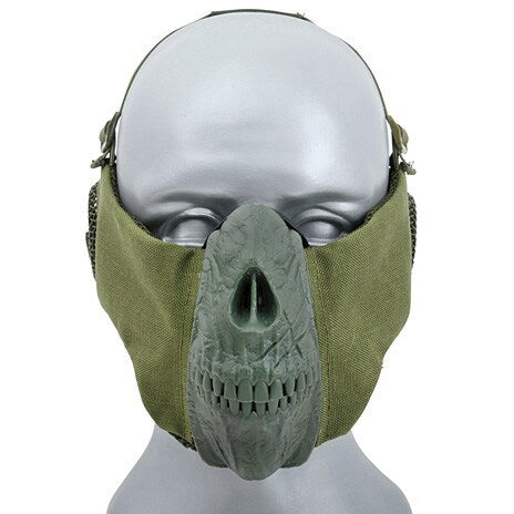 Maska ochronna CS Skull Face z ochraniaczami uszu - olive