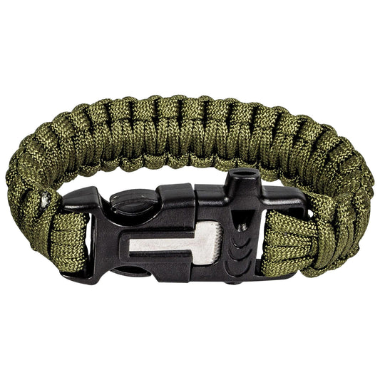 Bransoletka Paracord Highlander Outdoor z krzesiwem - Olive