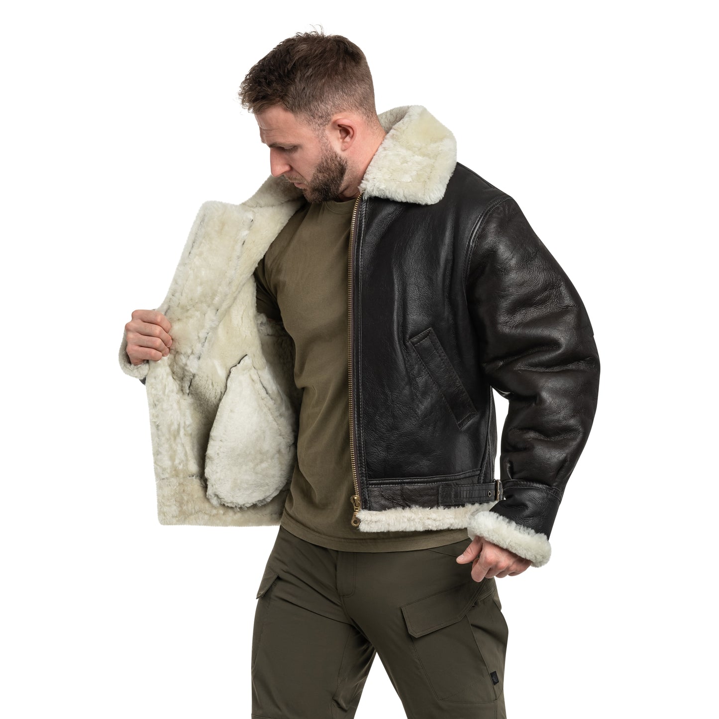 Kurtka Mil-Tec US B3 Sheepskin Leather - Black