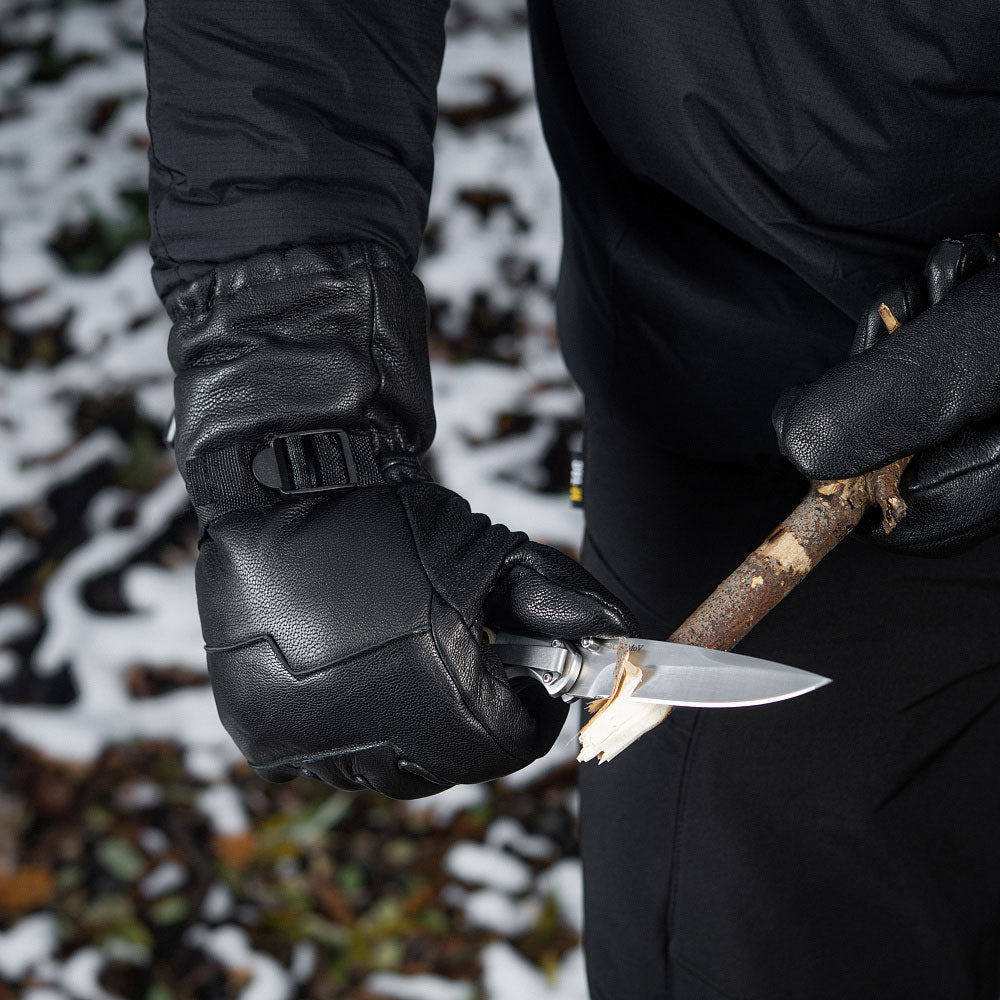 Rękawice zimowe skórzane M-Tac - Black