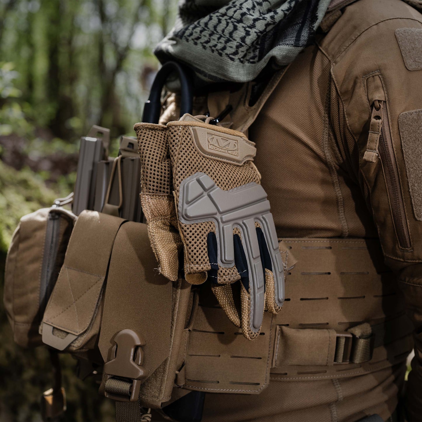 Rękawice taktyczne Mechanix Wear M-Pact Partial Finger Coyote