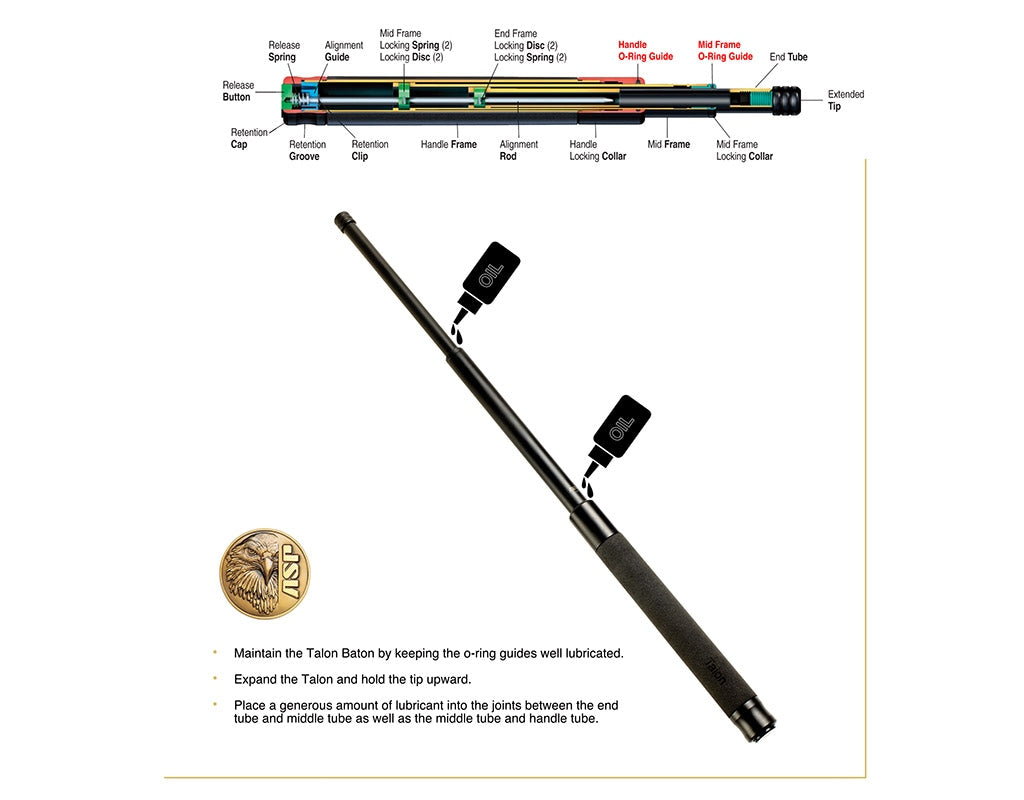 Pałka teleskopowa ASP Talon Disc Loc Foam Button 50cm