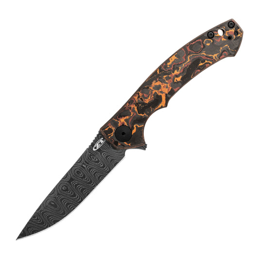 Nóż składany Zero Tolerance Sinkevich KVT Vegas Forge Stainless - Orange/Red Marbled Multi Carbon
