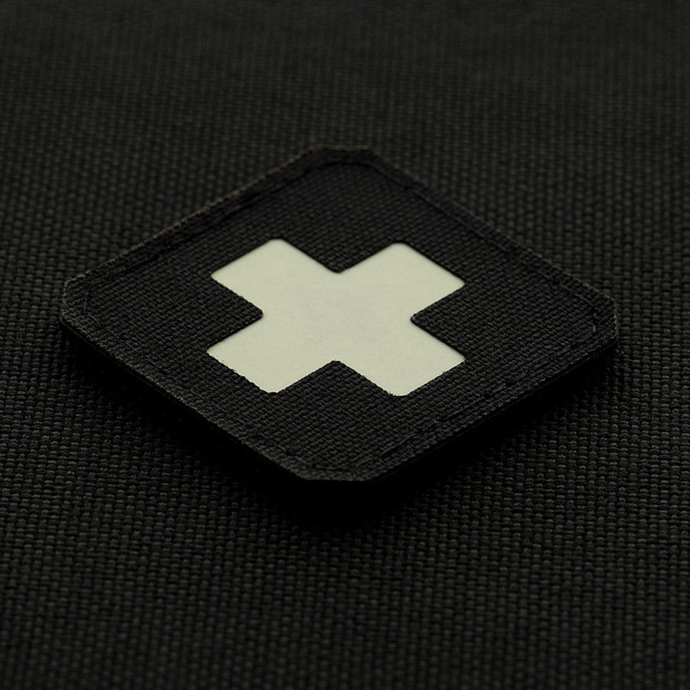 Naszywka medyczna M-Tac Medic Cross Laser Cut fluorescencyjna - Black/GID