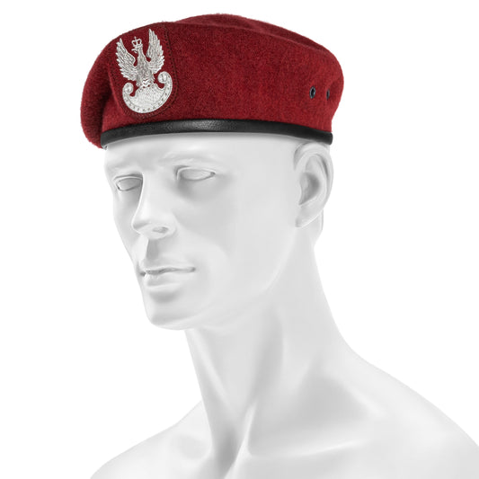 Beret BB-TEX Wojska Polskiego tłoczony - Bordowy