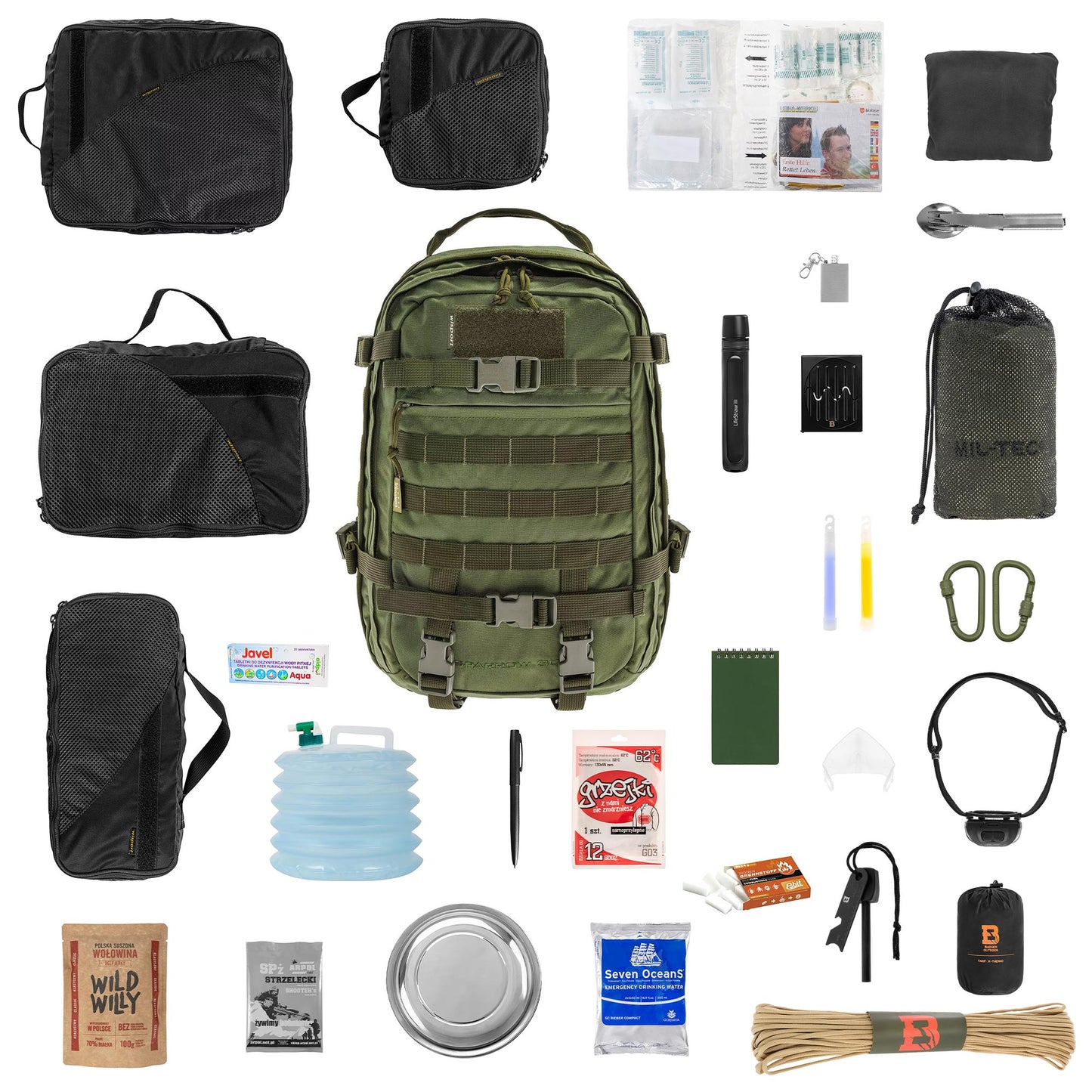 Plecak ewakuacyjny Wisport Sparrow II 30 l Basic V2 - z wyposażeniem