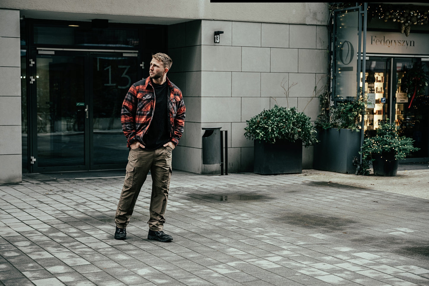 Koszula Helikon Winter Warden Long Sleeve - Slate Crimson Plaid