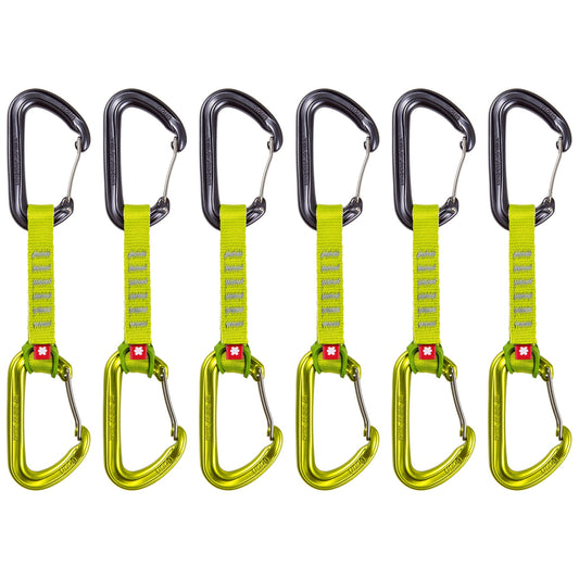 Zestaw 6 ekspresów wspinaczkowych Ocun Hawk QD Wire Eco-Pes 10 cm - Green