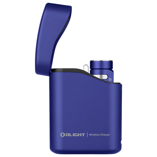Latarka Olight Baton 4 Premium Edition Regal Blue z bezprzewodowym etui ładującym - 1300 lumenów