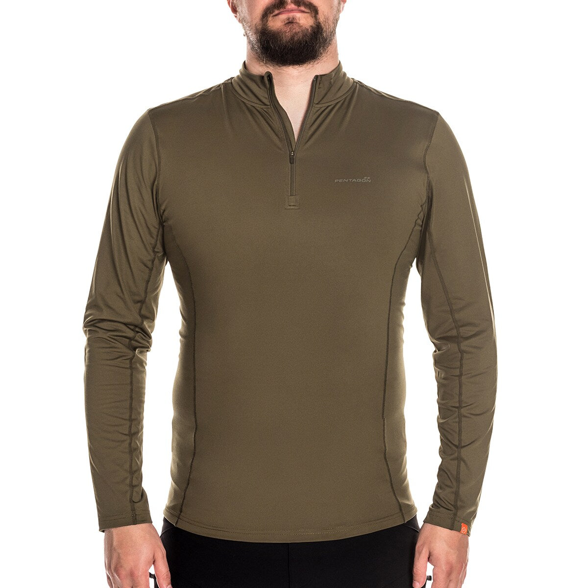 Koszulka termoaktywna Pentagon Pindos 1/2 ZIP - Olive