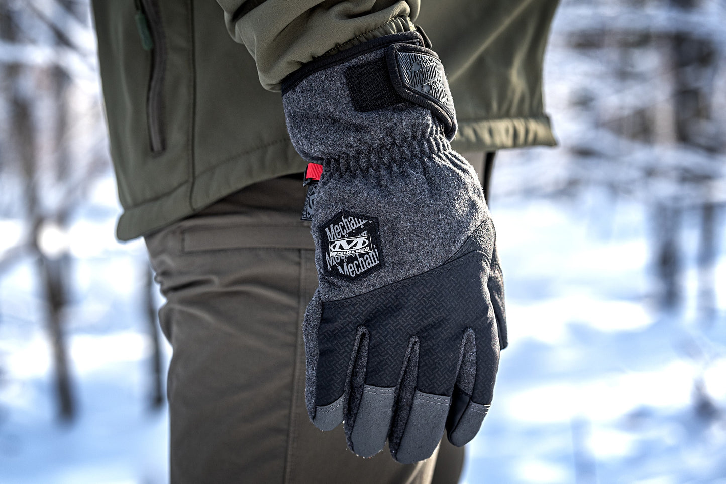 Rękawice taktyczne Mechanix Wear ColdWork WindShell - Black/Grey