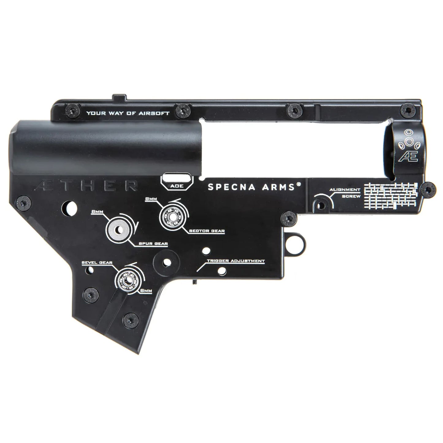 Wzmocniony szkielet gearboxa V2 Specna Arms Aether - 8 mm
