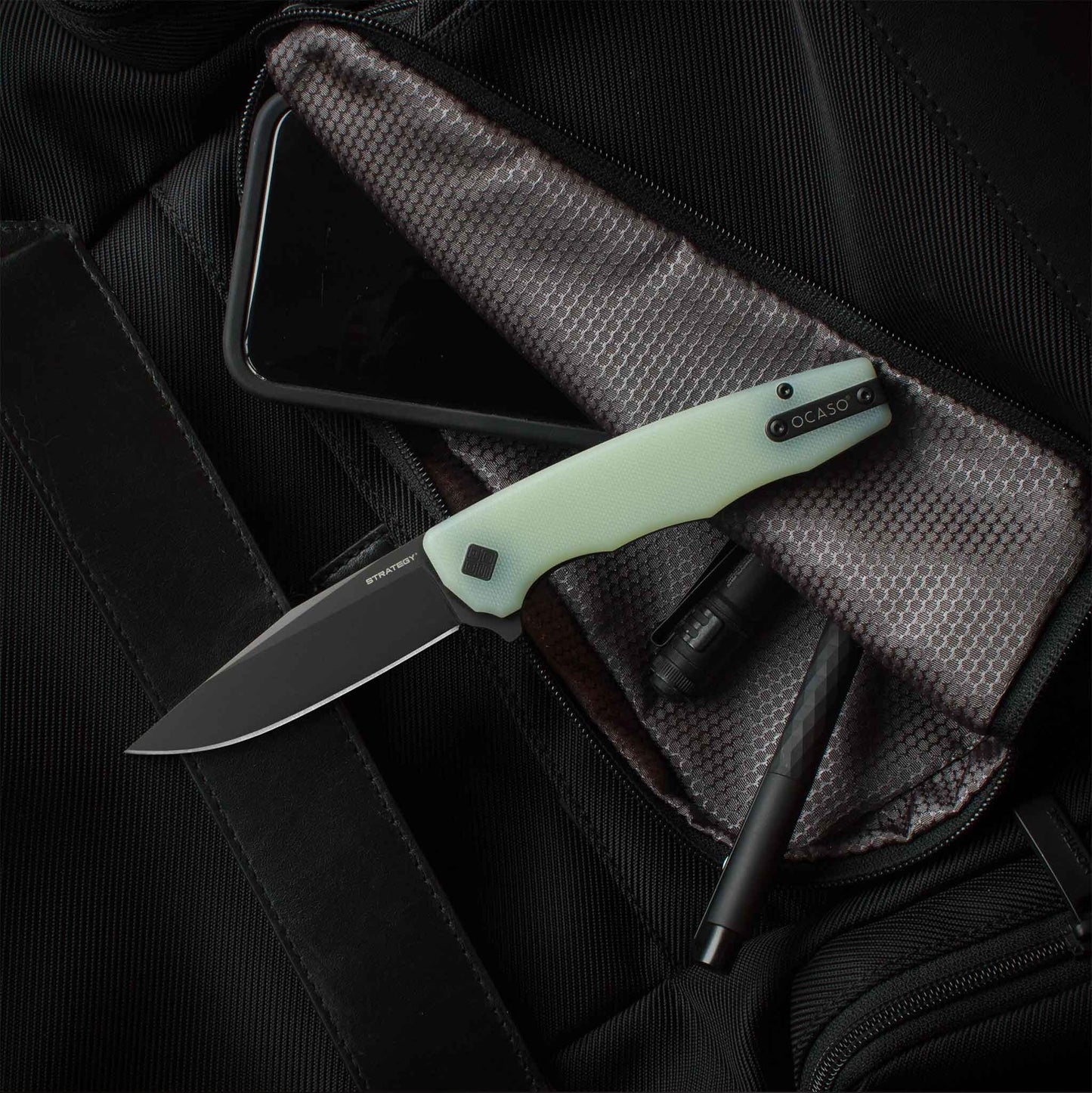 Nóż składany Ocaso Strategy G10 - Black PVD/Jade