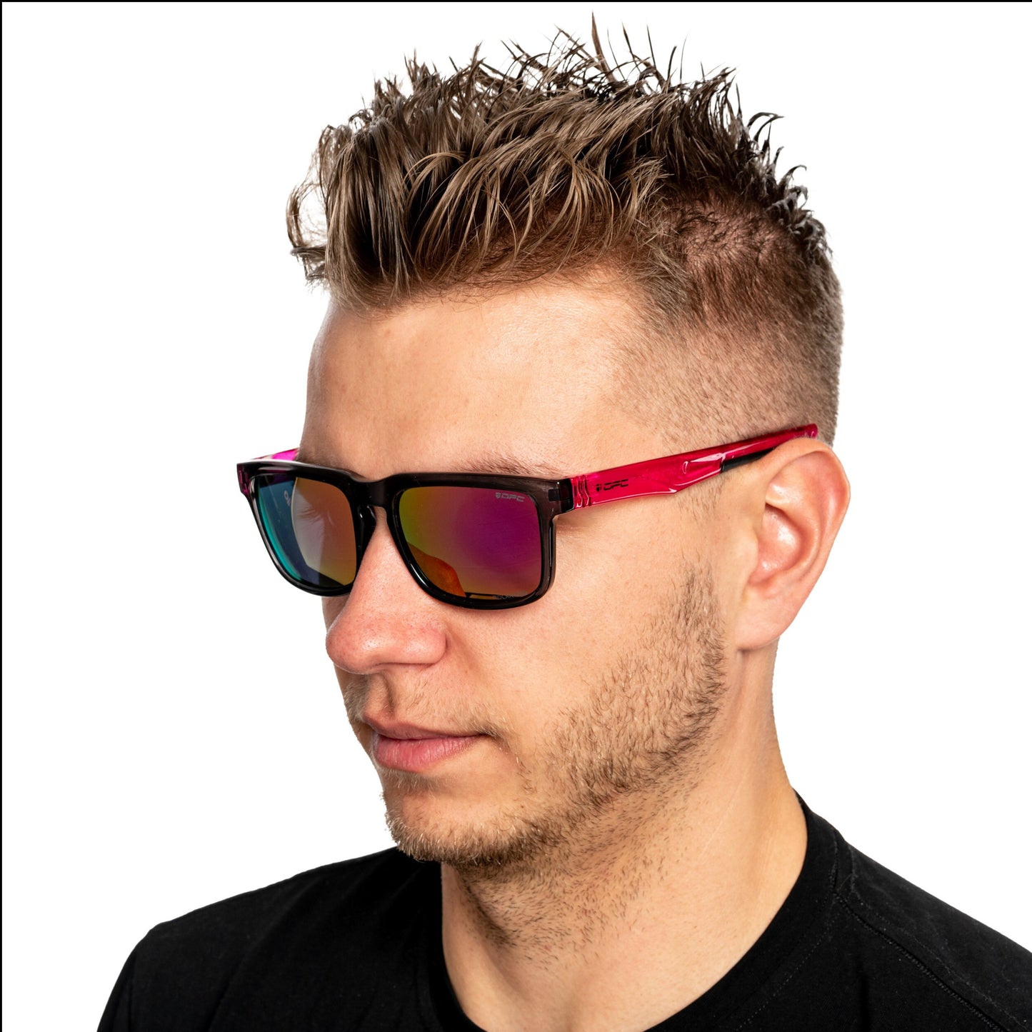 Okulary przeciwsłoneczne OPC Lifestyle California Black/Pink Revo z polaryzacją