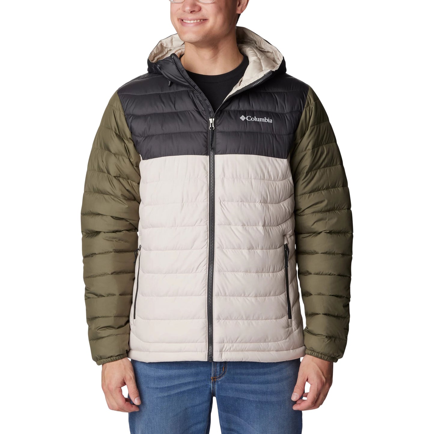 Kurtka Columbia Powder Lite Hooded Jacket - Dark Stone/Shark